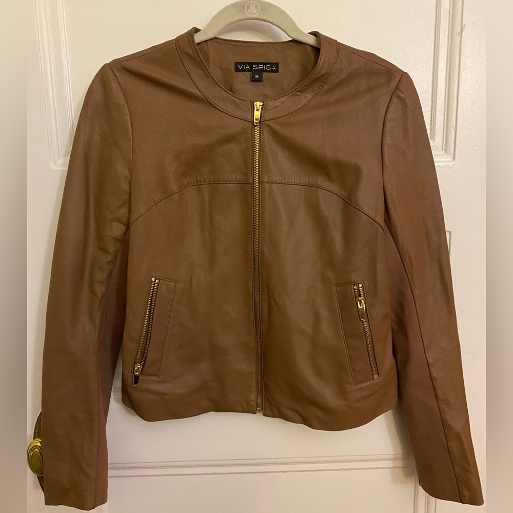 🌻Brown Leather Jacket
